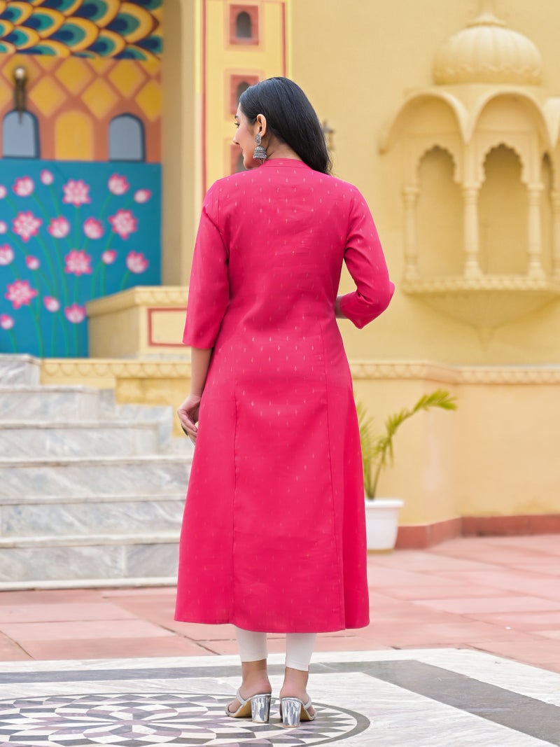 Shifory Pink A-Line Silk Kurti for Women - Image 2